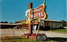 Roundup Motel Chadron NE Cowboy Horse Neon Sign Auto Nebraska postcard H410 picture