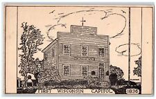 c1910 First Territorial Capitol Baraboo Wisconsin WI Antique Postcard picture