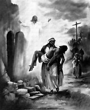 Catholic print picture - BURIAL OF CHRIST B - CHARCOAL & CHALK EFFECT 8