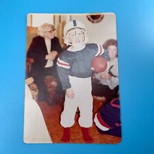 Football Uniform Helmet Birthday Grandma 1978 VTG FOUND PHOTO SNAPSHOT Rounded picture
