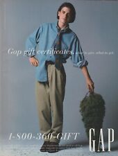 1993 Gap Clothing - Young Guy With Very Small Christmas Tree - Print Ad Photo picture