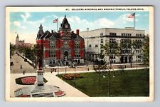 Toledo OH-Ohio, Soldiers Memorial , Masonic Temple, c1921 Vintage Postcard picture