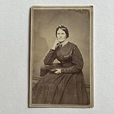 Antique CDV Photograph Mature Woman Book ID Clark Kimberly Jamestown NY picture