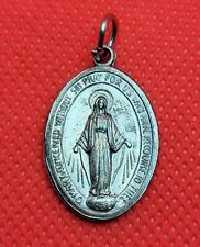 Vintage Blessed Virgin Mary Holy Catholic Miraculous Medal Pedant Italy picture