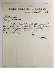 1896 Letterhead Oswego Falls Pulp and Paper Co. Fulton, NY picture