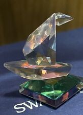 Miniature Austrian Lead Crystal Figurine by Mobex, Sailboat. picture