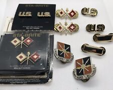 Lot of 4 US Army Pins / 4 Signal Corps Officer Rank / 2 2LT Bars / 2 442d Signal picture