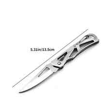 Silver Keychain Pocket Knife Folding  Stainless Steel Sharp Outdoor Camping picture