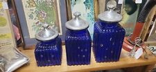 Vintage Cobalt Blue Glass Jars Murano Millifori Beads Handcrafted For Traditions picture