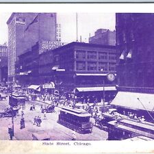 c1910s Chicago IL State Street Downtown Purple Litho Photo Postcard Main St A102 picture