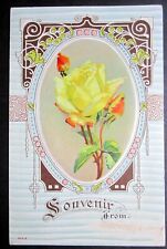 Souvenir Yellow Rose Postcard Antique Image Retro Coloring Divided Back PC 2864 picture
