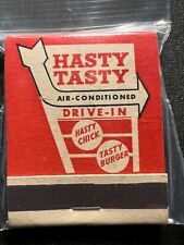 VINTAGE MATCHBOOK - HASTY TASTY DRIVE-IN RESTAURANTS - HASTY CHICK - UNSTRUCK picture