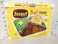 BANQUET TV DINNER box BEEF peas potato early 1960s vintage frozen food Glamakote picture