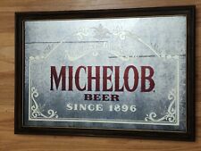 Vintage Michelob Beer Mirror Sign Framed 1988 Anheuser Busch 26