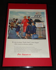 1955 Pan Am Airlines Framed 11x17 ORIGINAL Advertising Display  picture