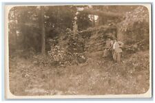 c1910's Amid The Rocks Of West Virginia Forest Trees WV RPPC Photo Postcard picture