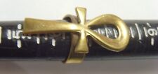 vintage large ankh cross gold tone metal religious ring 6 size 53137 picture