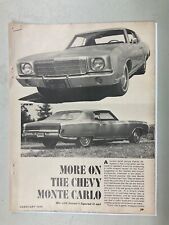 MISC1392 Vintage Article 1970 Chevrolet Monte Carlo 5 page Feb 1970 picture