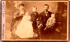Antique CDV Photo 1860s Family ID Frank & Alice Letting Normal, Illinois by Nute picture