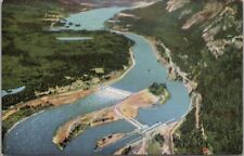 1940s COLUMBIA RIVER, Oregon / Washington Postcard BONNEVILLE DAM Aerial View picture