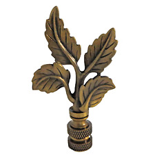 4-LEAF LAMP SHADE FINIAL ANTIQUE BRASS - FINIAL THREAD picture