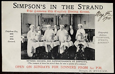 Postcard Simpson's in the Strand Restaurant London England 1910 picture