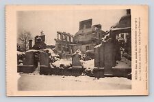Antique Postcard RPPC Bombing Ruins REIMS 1914-17 Snow RUE EUGENE DESTEUQUE WW1 picture
