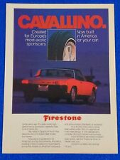 1975 AUTOMOTIVE TIRE ORIGINAL PRINT AD CAVALLINO FIRESTONE BRAND - PORSCHE 944 picture