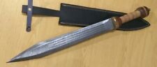 Custom handmade Damascus steel Double Edge Gladiolus Sword picture