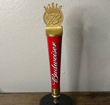 14” Vintage Budweiser Draft Beer Tap Handle King Of Beers Gold Man Cave Crown picture