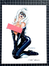 GENE GONZALES NAUGHTY BLACK CAT SIGNED PRINT 8.5X11 picture