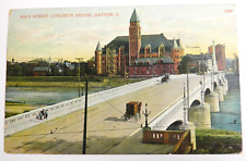 Dayton Ohio Main Street Concrete Bridge Postcard 1909 picture
