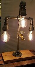 Handcrafted Industrial Pipe Three Tier steampunk style lamp with spigot picture