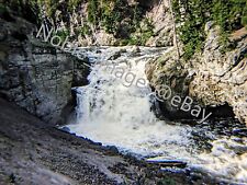 1950 Waterfall at Firehole Canyon Wyoming Red-Border Kodachrome Slide picture
