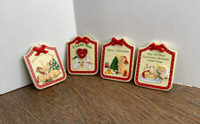 Vintage Russ Wooden Small Wood Christmas Refrigerator Magnets Lot Of 4 picture