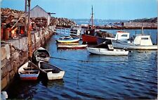 Pigeon Cove Harbor Rockport Cape Ann Massachusetts Boats Dock Chrome Postcard picture