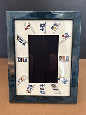 BRYN PARRY Studios Picture Frame Nautical Flags 3x5 Photo 7x9 Frame Exc Cond picture