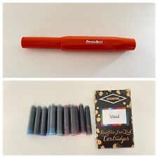 Kaweco Sport Skyline Orange Fountain Pen Medium Nib w/14 Diamine Ink Cartridges picture