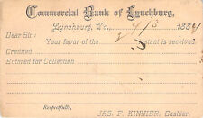 1884 COMMERCIAL BANK LYNCHBURG VIRGINIA picture