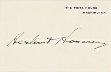 Superb, President Herbert Hoover Signed White House Card, An Exceptional Piece picture