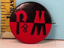 Vintage P & M  Black & Red Pinback Button picture