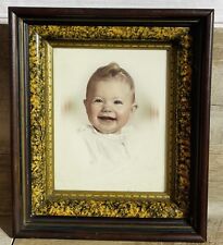 1920’s Art Deco Wooden Photo Frame With Baby Photo 12 1/8” X 14” 3 1/4” Deep picture