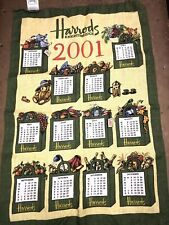Vintage Harrods Knightsbridge 2001 Floral Tea Towel,calendar picture