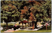 VINTAGE POSTCARD SCENES UNDER THE TREES AT SULPHUR SPRINGS ARKANSAS DATED 1917 picture