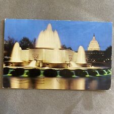 Washington DC United States Capitol Nighttime View Chrome Cancel WOB Postcard picture