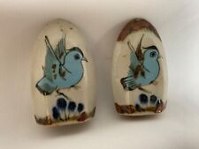 Vintage Ken Edwards Tonala Mexican Pottery Salt & Pepper Shakers Blue Birds  picture