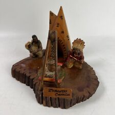Vintage Wooden Toronto Canada Souvenir Native American Diorama picture