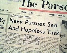 USS THRESHER Nuclear Submarine Sinking Disaster U.S. NAVY 1963 Old Newspaper picture