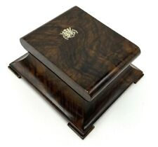 Treasurer Burl Walnut High End Wood Ashtray with Sterling Silver Interior picture