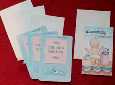 4 tiny vintage baby announcement Birth O Gram cards with envelopes (1960s) picture